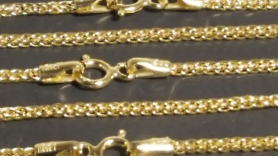 #ad 14K Solid Yellow Gold 1.75 mm Square Wheat Chain Necklace 16”18”20”22”24” $183.00