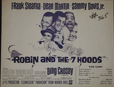 #ad Robin and the 7 Hoods Synopsis Sheet 1964 Frank Sinatra Dean Martin $22.39