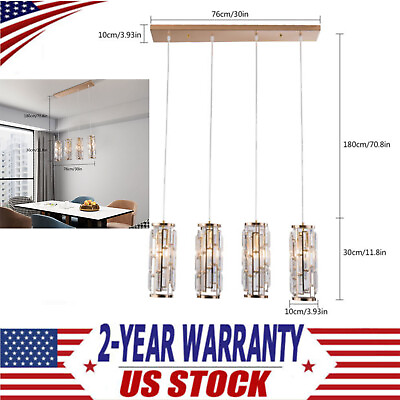 #ad Modern 4 Light Crystal Pendant Light Ceiling Hanging Lamp Fixture Chandelier $70.30