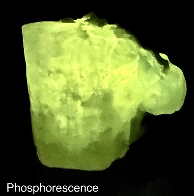 #ad 108 Carats Double Terminated Fluorescent S Phosphorescent Apatite Unique Crystal $99.99