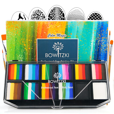 #ad Bowitzki Professional Face Painting Kit for Kids Adults Face Body Paint Set Kit $13.29