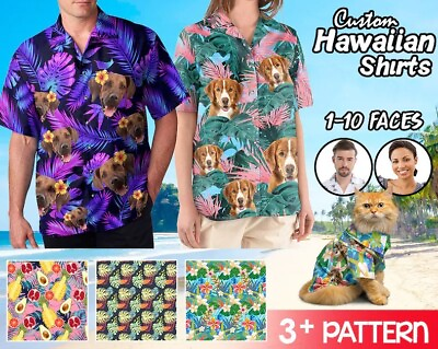 #ad Personalized Photo Hawaii Tropical Shirt With Face Summer Party Shirt $34.55