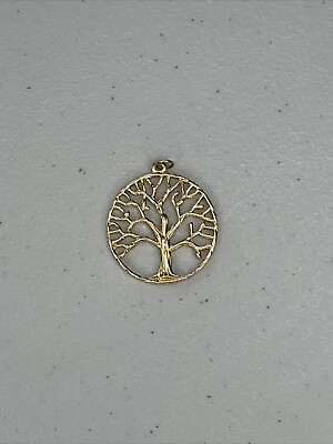 #ad Gorgeous Tree Pendant Gold Tone Jewelry Necklace Charm $6.95