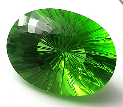 #ad AAA Green Topaz 50.55 Ct Loose Gemstone Oval Shape Starlite Cut Loose Gemstone $43.90