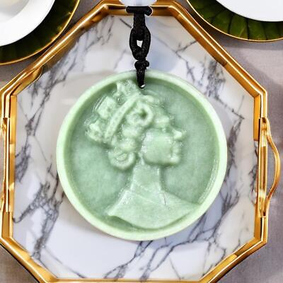 #ad Jade Queen of England Pendant Charm Jewelry Necklace Stone Natural Green $5.99