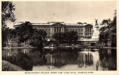 #ad Postcard Buckingham Palace from Lake in St. James Park London England Tuck Card $5.09
