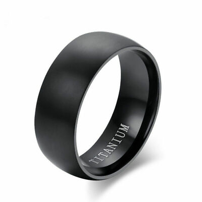 #ad Fashion Black Size8 11 Men#x27;s Titanium Steel Ring 8MM Engagement Anniversary Band $1.48