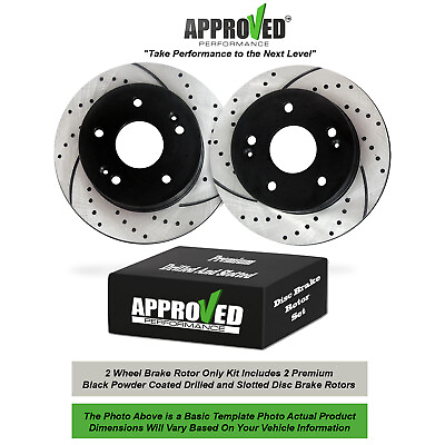 #ad Rear Set Premium Drilled and Slotted Disc Brake Rotors Brake Rotors Only $83.99
