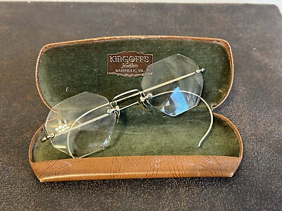 #ad Vintage Octagonal Shuron? American Eyeglasses Frames w Original Antique Case $69.99