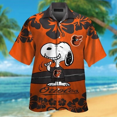 #ad Baltimore Orioles Hawaiian Shirt Baltimore Orioles Baseball Summer Beach Shirt $24.49