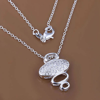 #ad Fashion Charm Pendant Necklace Sterling Silver $11.94