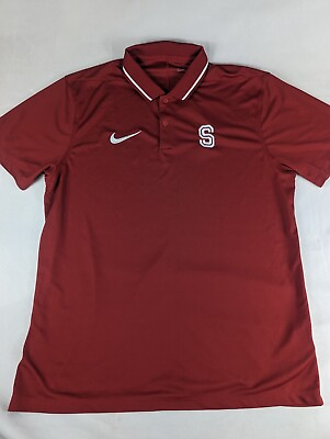#ad Stanford Cardinals Nike Shirt Mens Large Polo Embroidered Red Athletic $19.95