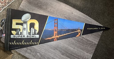 #ad NFL Pennant Full Size Super Bowl 50 San Francisco Ca Feb. 7 2016 29” Long $20.00