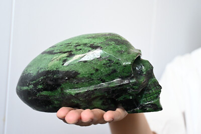 #ad 3.36LB Natural Zoisite Skull Carved Quartz Crystal Skull Healing Gift $248.66