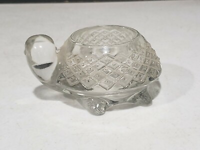 #ad Vintage Avon Glass Turtle Clear Votive Tea Light Candle Holder Tortoise $18.36