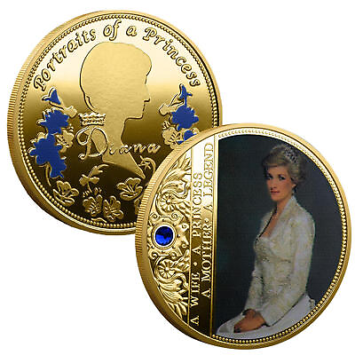 #ad British Diana Princess Rose Diamond Last Rose Commemorative Coin Collectible $8.73