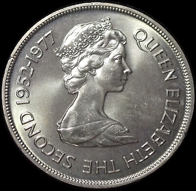 #ad Jersey Crown 1977 Elizabeth II Silver Jubille 1952 1977 UNC Coin WCA 3700 GBP 5.99