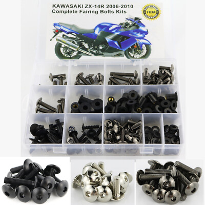 #ad Complete Fairing Bolt Kit Body Screws Fit For 2006 2010 Kawasaki ZX 14R 2009 $29.66