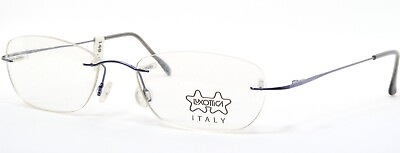 #ad Vintage LUXOTTICA LU 7584 T339 BLUE EYEGLASSES GLASSES RIMLESS 52 17 135mm Italy $60.00