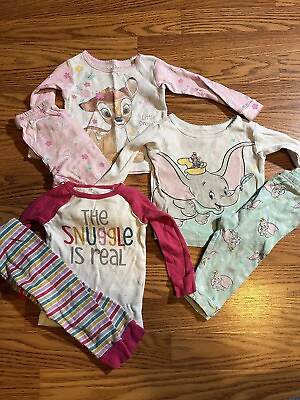 #ad Girls 12 months pajama lot of 3 sets snug fit $18.00