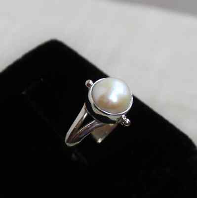 #ad Pearl Ring Handmade Sterling Silver Jewelry Fresh Water natural pearl Dainty $10.49