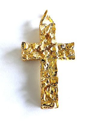 #ad New Cross Religious Necklace Pendant Gold Plated Nugget Charm Free Shipping Gift $11.99