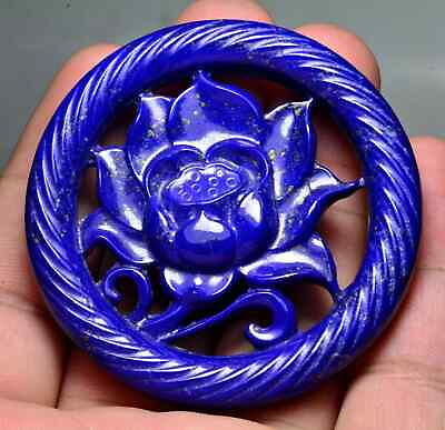 #ad 180 Carat AAA Color Fine Quality Carved Carving Lapis Lazuli Flower $249.99