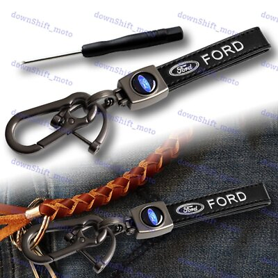 #ad Gift Decoration Keychain Lanyard Quick Release Key chain Leather for ALL FORD X1 $13.88