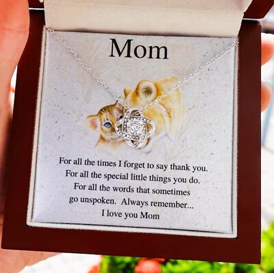 #ad Mother#x27;s Day Gifts To My Mom Lion Necklace Love Knot Necklace For Mom With Box $19.99