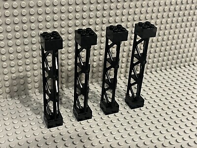 #ad LEGO 95347 Support Girder Black 2X2X10 3 Posts 3 Sections Lot Of 4 $5.99
