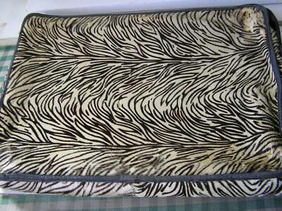 #ad Gino Italy Print Cowhide Vintage Zebra pattern carry case carryall organizer $6.99