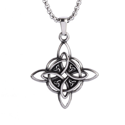 #ad Witch Knot Stainless Steel Pendant Necklace Men#x27;s Fashion Jewelry Jewelry Gift $8.75