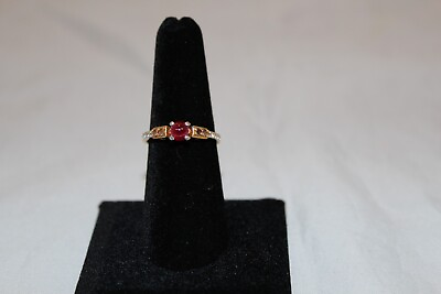 #ad 18Kt RING Round Size7 1 2 21 dwt or 3.3gr 3MM Wide Has Raised Ruby Dia LOOK $175.00
