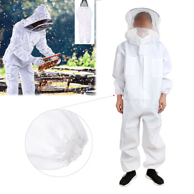 #ad 1x Beekeeping Protective Equipment Veil Bee Keeping Full Body Suit Smock White L $34.61