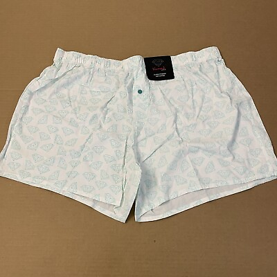 #ad Diamond Supply Co Boxer Shorts Adult Extra Large White Teal Blue Underwear Mens $9.99
