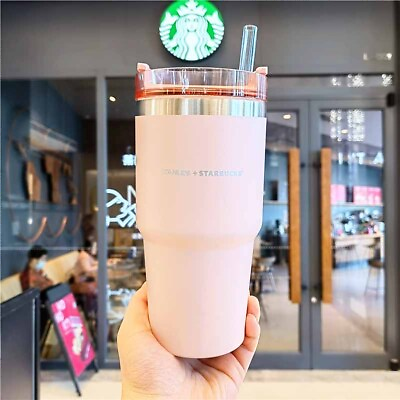 #ad Starbucks Stanley Sakura Pink Stainless Steel Straw Cup 20oz Tumbler Car Cup $25.99