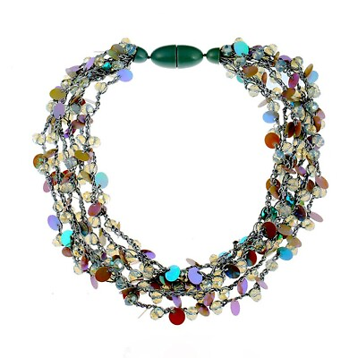 #ad Fashion Choker Necklace Women Boho Sequins Crystal Bib Necklaces Chokers Jewelry $11.36