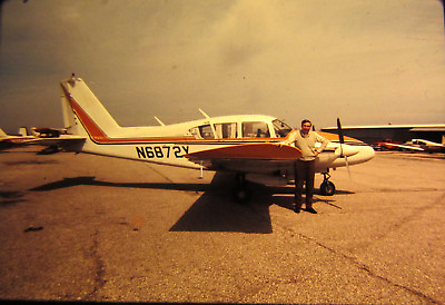 #ad Vtg 35mm 1974 Color Photo Slide Americans Life twin Piper PA 23 250 Aztec Apache $10.30
