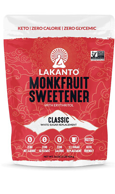 #ad Lakanto Classic Monkfruit Sweetener White Sugar Replacement 1Lb $18.90