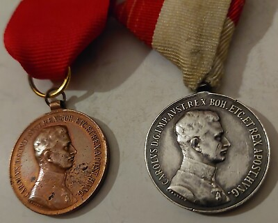#ad AustroHungary Medals for Bravery Fortitvdini Bronze and Silver version of medal $90.00