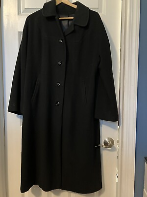 #ad Vintage Women’s 100% Cashmere Long Coat Black sz M Rare Find Vintage $76.00
