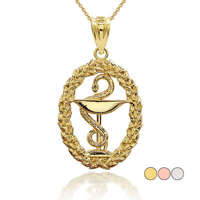 #ad 3D Solid Gold Or .925 Sterling Silver Pharmacy Symbol Pendant Necklace $259.99