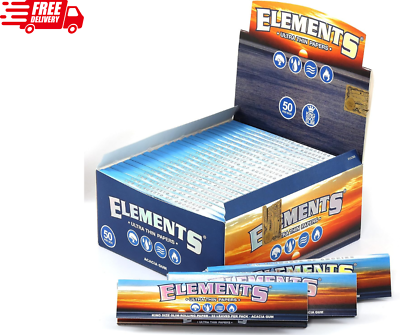 #ad Elements King Size Wide Rolling Papers Sealed Full Box of 50 Packs $43.00