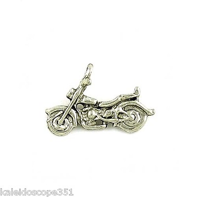 #ad MOTORCYCLE JEWELRY CHARM ANTIQUED SILVER PEWTER 4 CHARMS PC17 $8.99