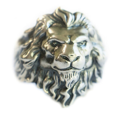 #ad Handmade 925 Sterling Silver 3D Lion Ring Mens Biker Punk Animal Ring Gift TA109 $50.00