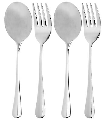 #ad Serving Spoons amp; Large Serving Forks Set 4 pack 2 of each $14.99
