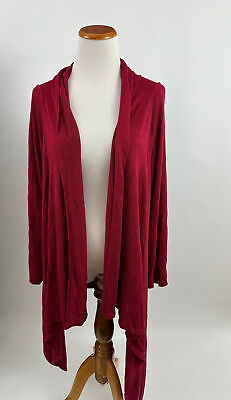 #ad CHICO#x27;S red rayon waterfall open cardigan sweater 3 XL XXL $25.00