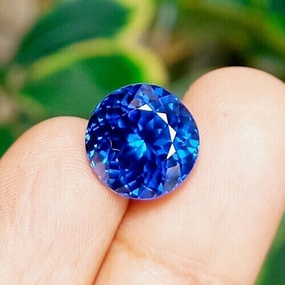 #ad 10Ct NATURAL Ceylon Blue Sapphire ROUND Cut CERTIFIED Loose Gemstone $25.68