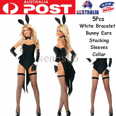 #ad Easter Sexy Lingerie Costume Bunny Sexy Cosplay 5Pcs Lingerie Set with Stocking AU $35.79