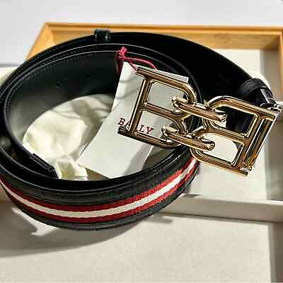 #ad Bally B Chain Leather Belt $285.00